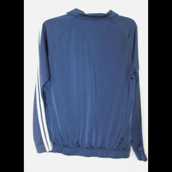 ADIDAS Track Jacket BOYS Size: L Blue & White 3 Stripes - Picture 2 of 5